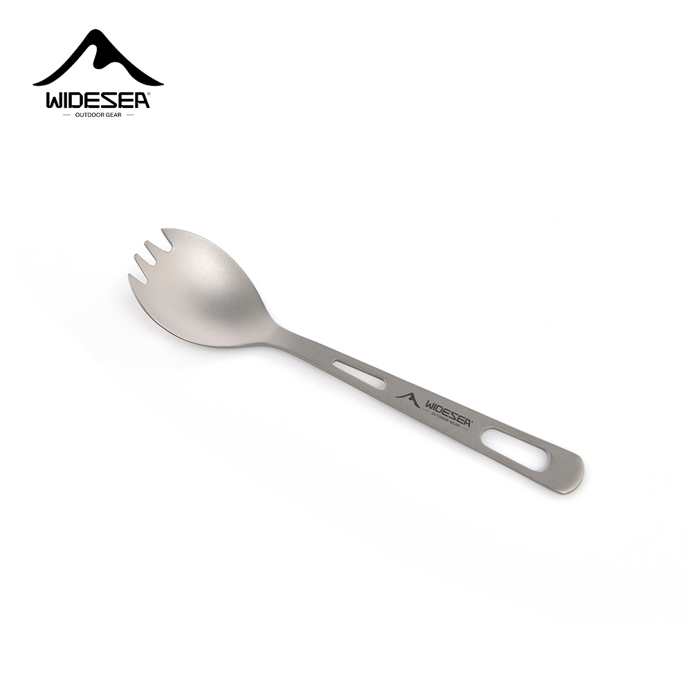 Outdoor Camping Uk - Widesea Camping Cooking Set Spork Titanium