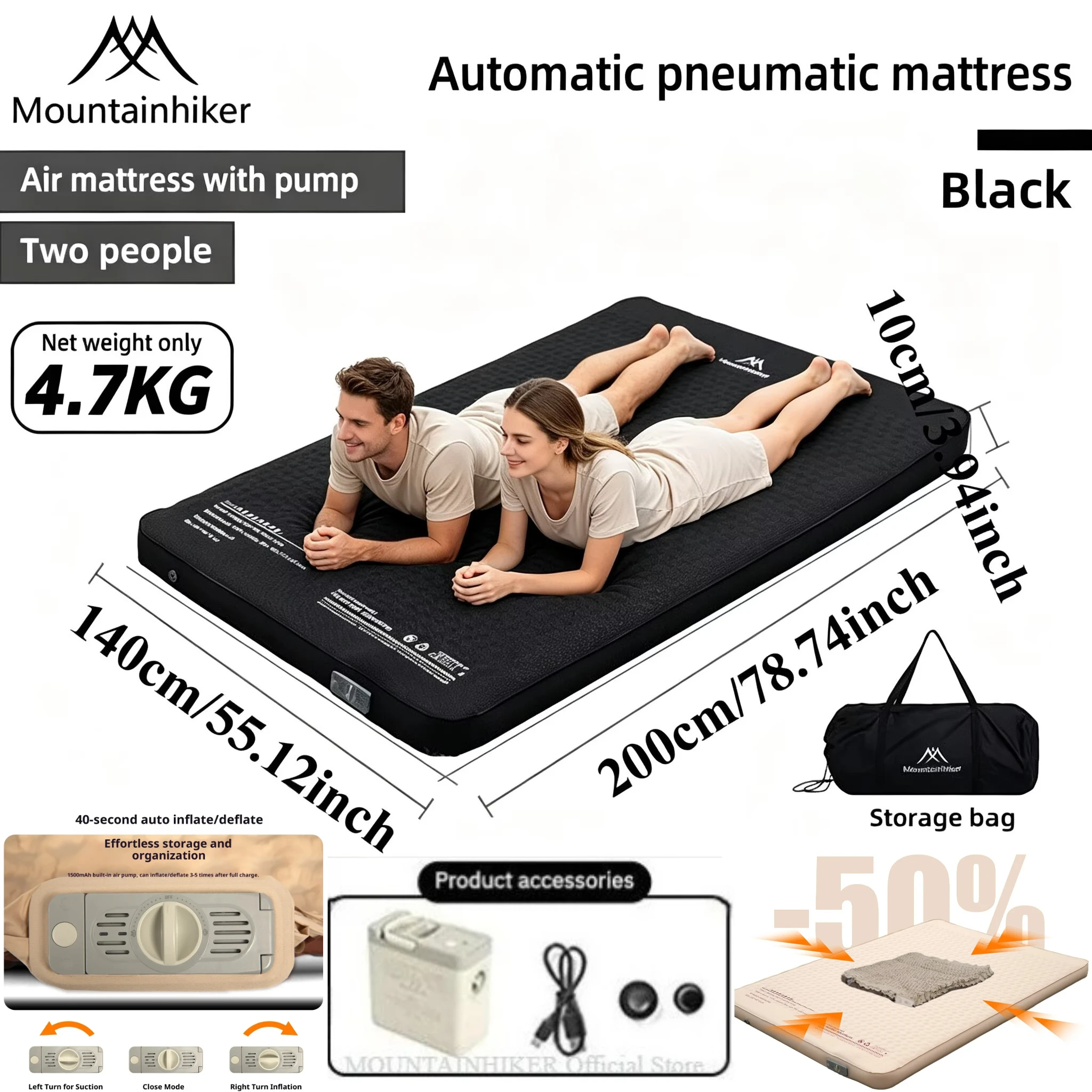 Outdoor Camping Carpet - MOUNTAINHIKER Inflatable Mattress Cheese Camp Bed
