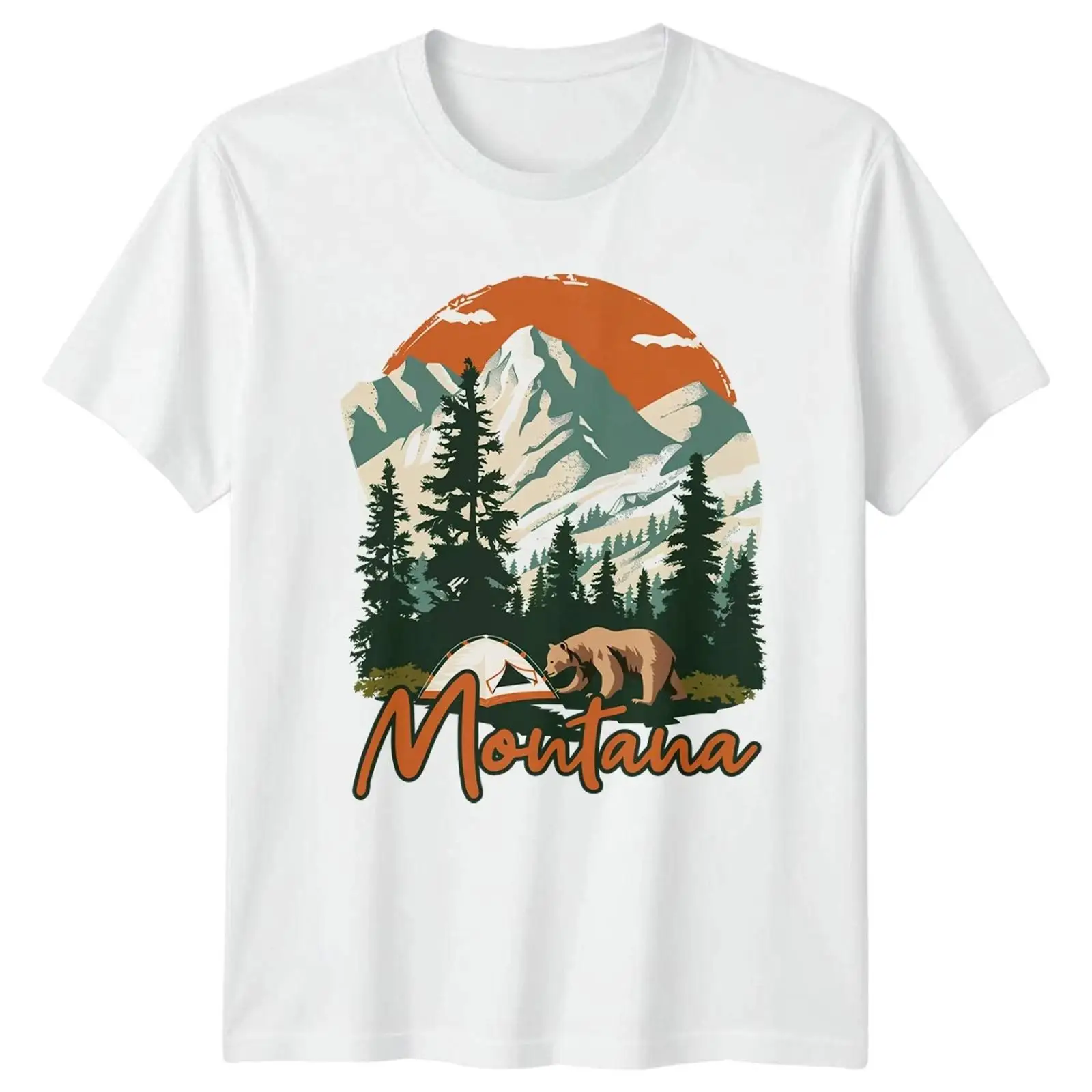 Outdoor Und Camping - Montana Bär Camping T Shirt Outdoor