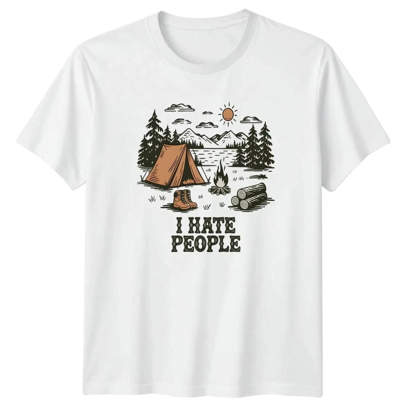 Outdoor Und Camping - I Hate People T Shirt Camping
