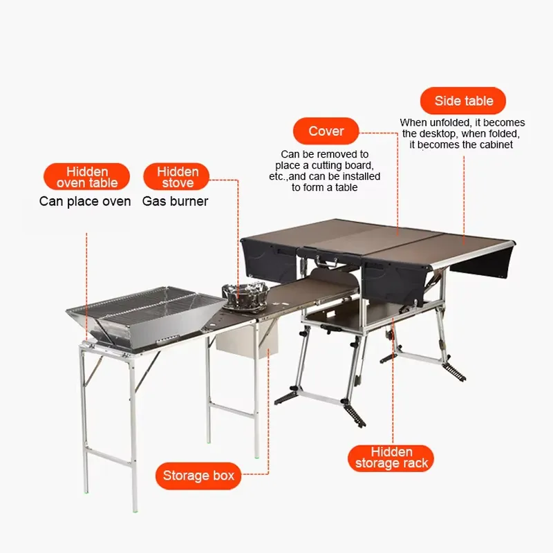 Outdoor Camping Kitchen Setup - Convenient Camping Kitchen Box for Outdoor