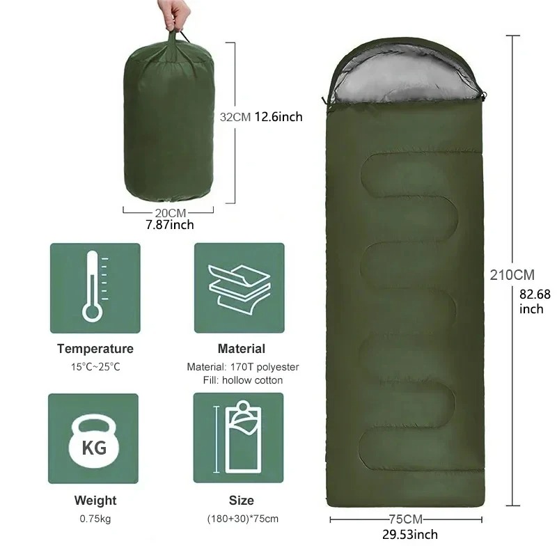 Outdoor Camping In Winter - Camping Sleeping Bag Lightweight 4 Season