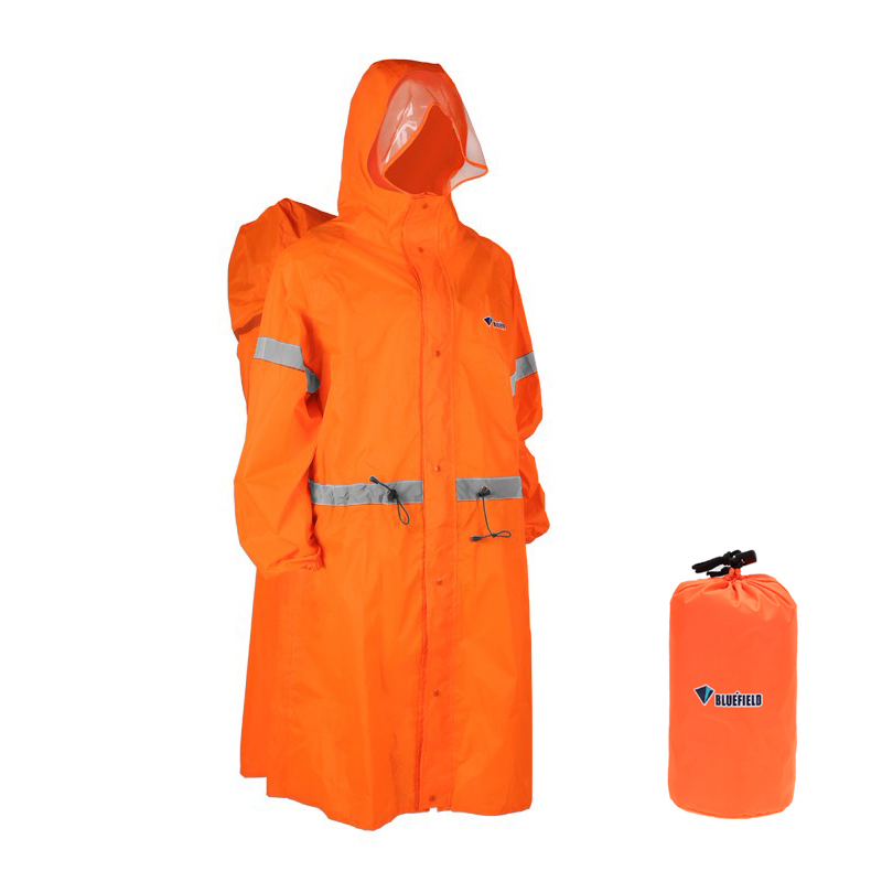 Camping Rain Poncho - Unisex Reflective Outdoor Climbing Bag Backpack