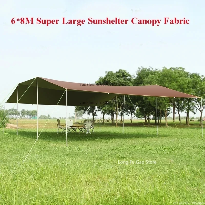 Outdoor Camping Tarp - Without Poles 6*8m Large Canopy Waterproof