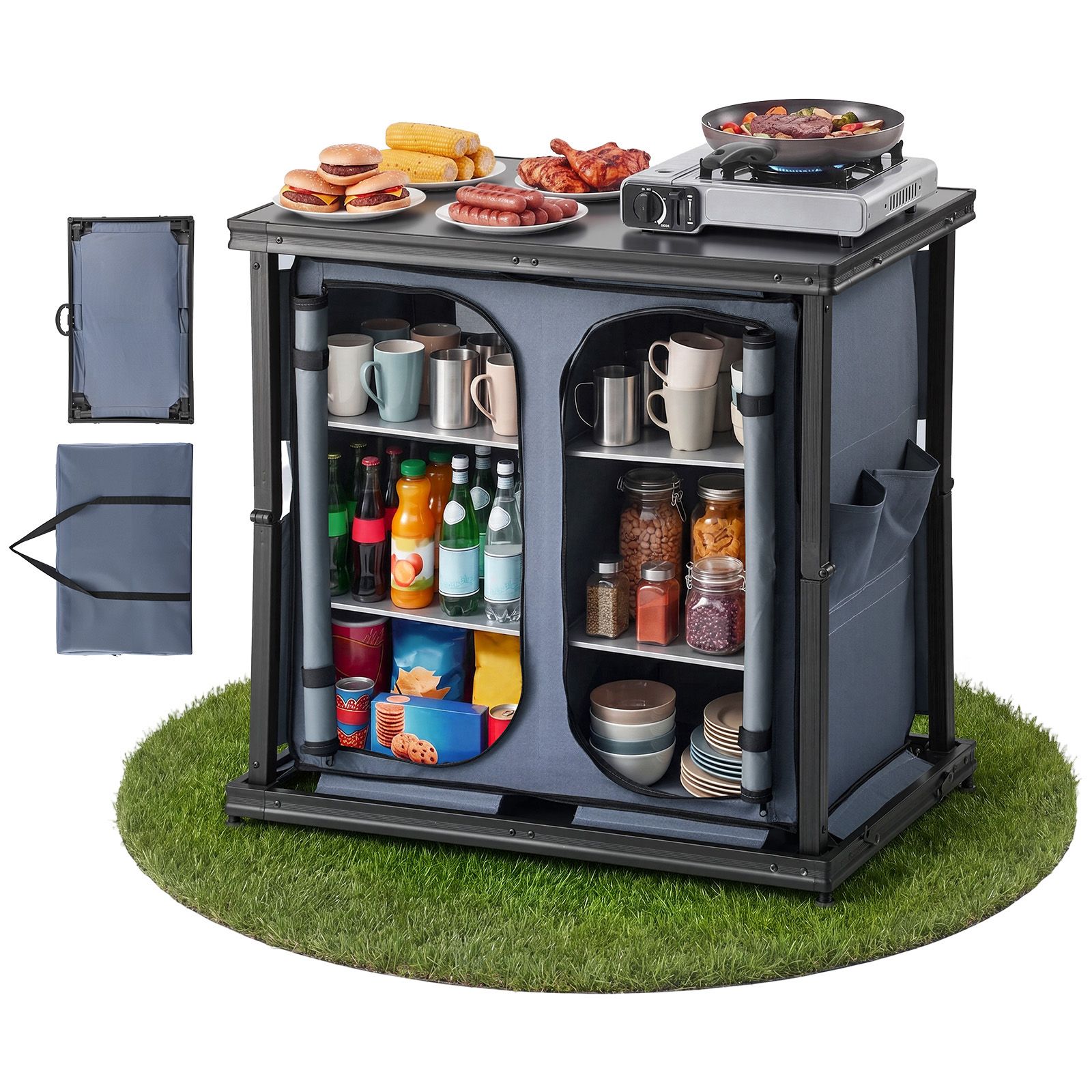 Folding Camping Storage Cabine - Outdoor Camping Kitchen Setup review and price