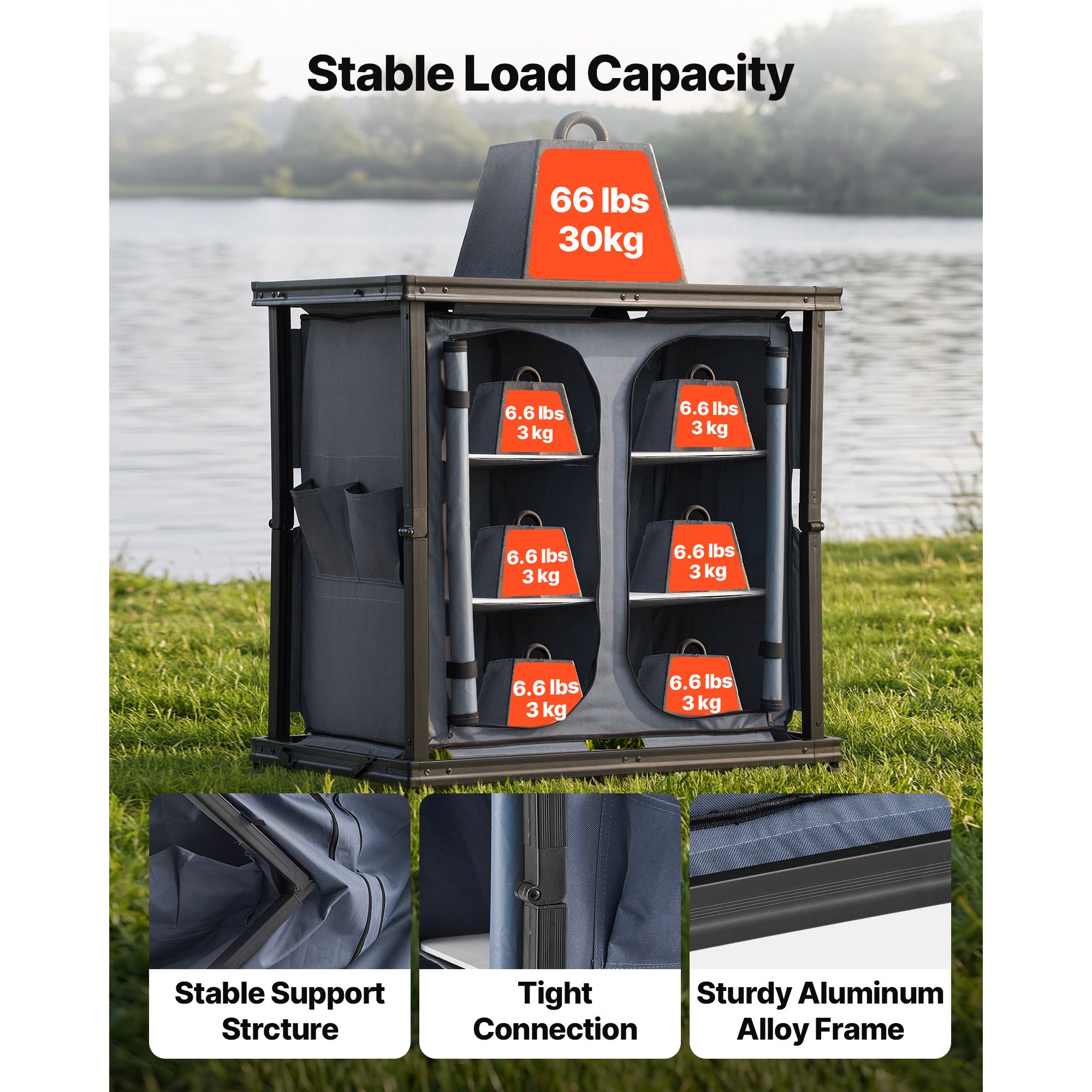 Folding Camping Storage Cabine - Outdoor Camping Kitchen Setup review and price