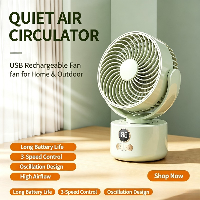USB Rechargeable Silent Fan wi - Outdoor Camping Fans review and price