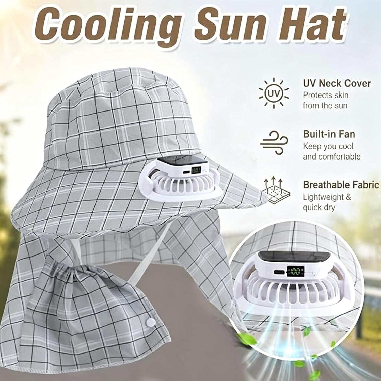 1PC Solar Power Neck Guard Fan - Outdoor Camping Fans review and price