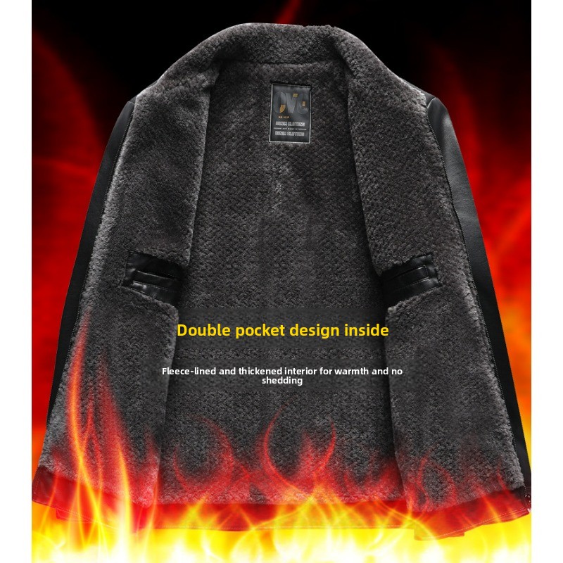 Men's Warm Leather Jacket Casu - Outdoor Camping Jacket review and price