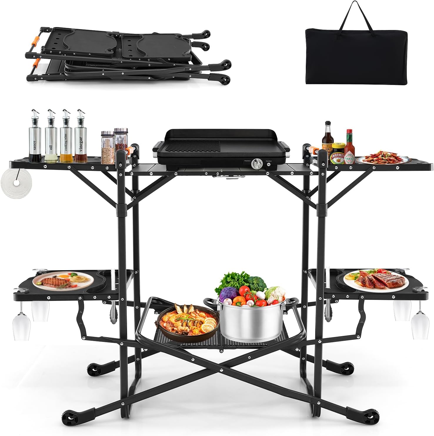 Portable Outdoor Folding Cooki - Outdoor Camping Kitchen Setup review and price