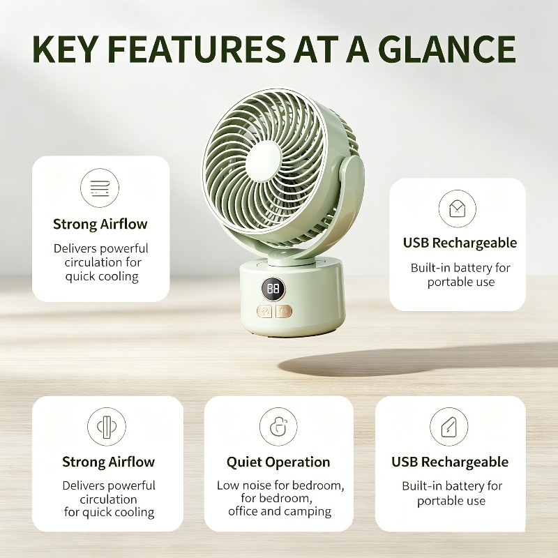 USB Rechargeable Compact Fan w - Outdoor Camping Fans review and price