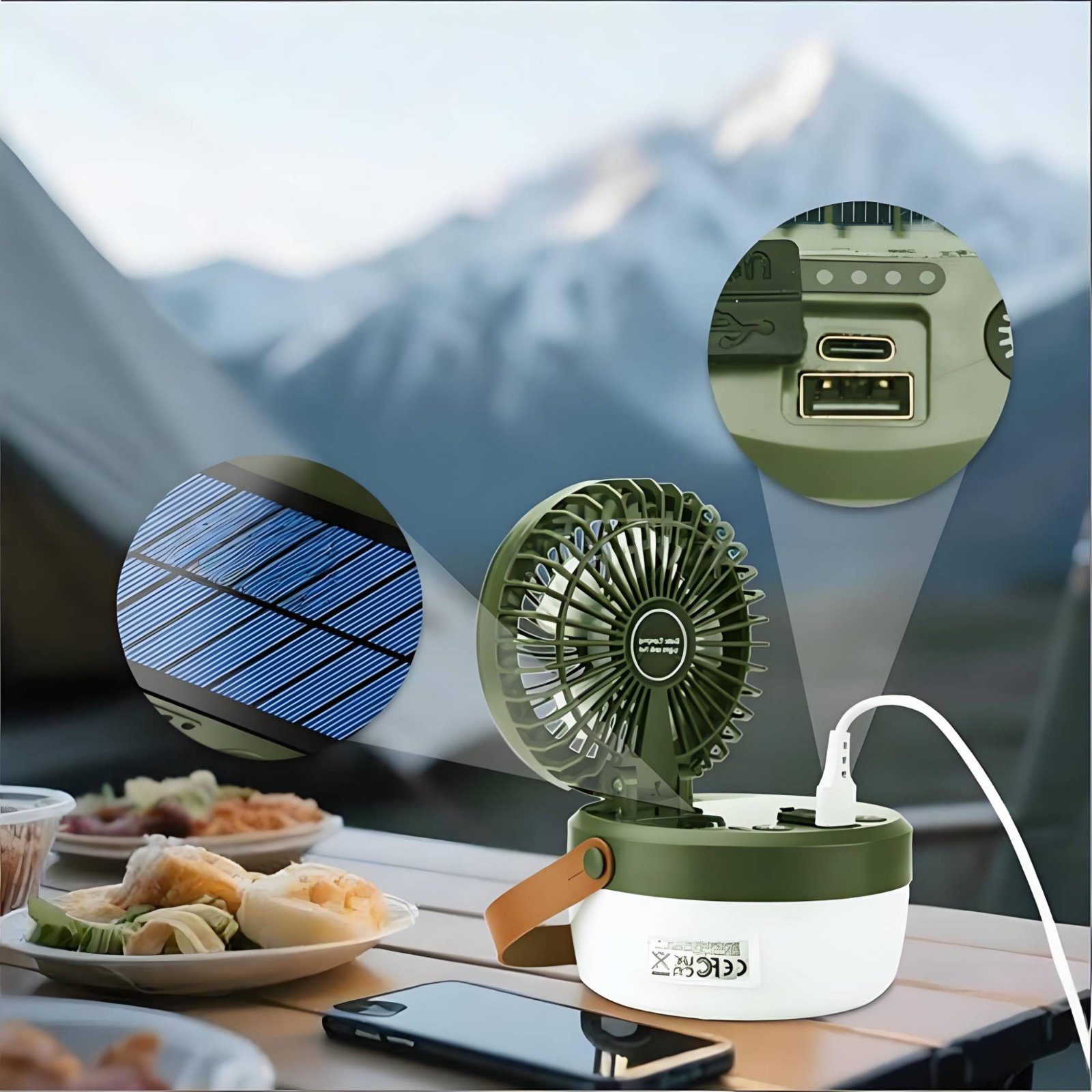 Solar Camping Fan Lantern Fold - Outdoor Camping Fans review and price