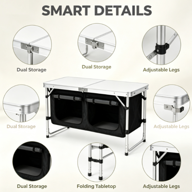 Silver Aluminum Folding Campin - Outdoor Camping Kitchen Setup review and price