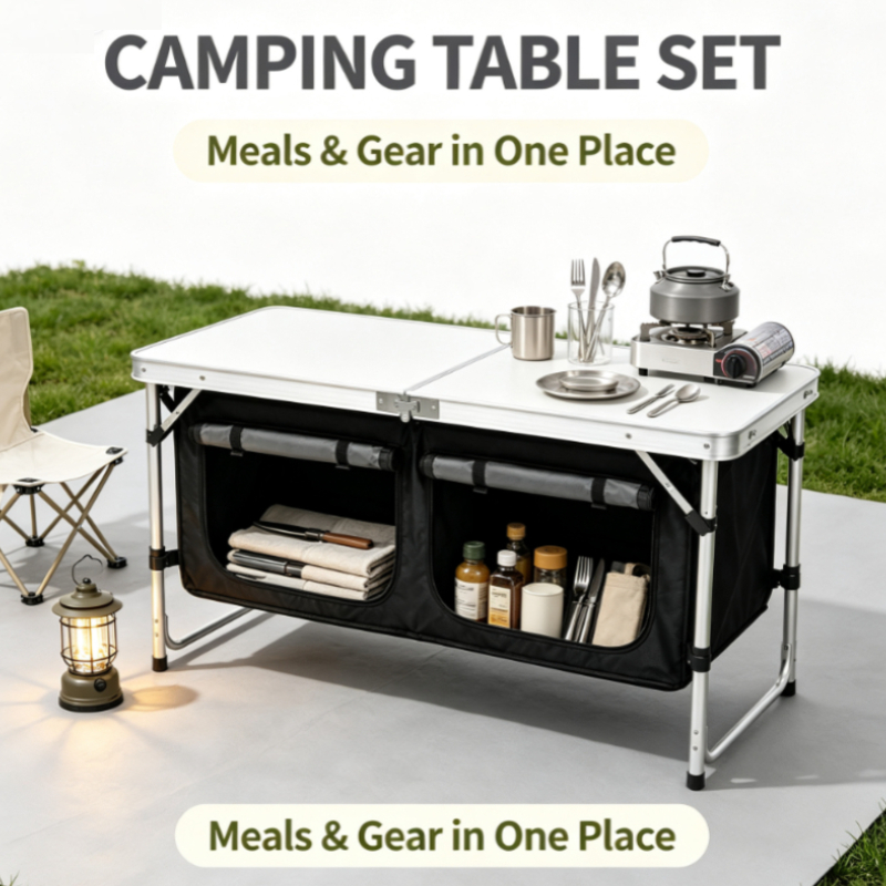 Silver Aluminum Folding Campin - Outdoor Camping Kitchen Setup review and price