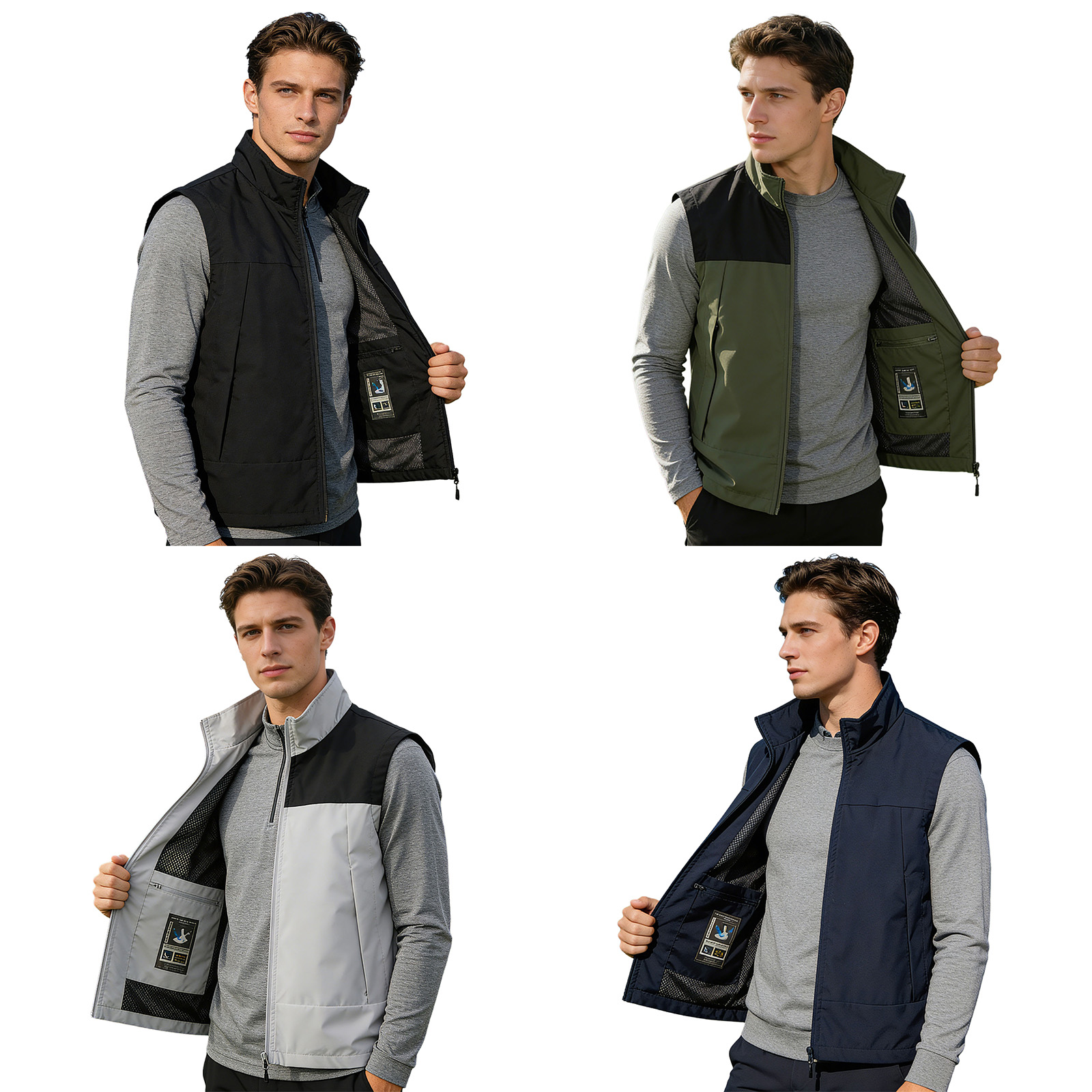 #M-5XL Men Golf Vest Stand Col - Outdoor Camping In Winter review and price