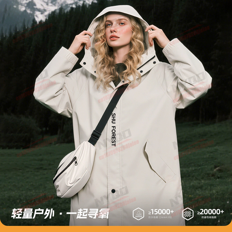 Women Long Raincoat Windproof  - Outdoor Camping Jacket review and price