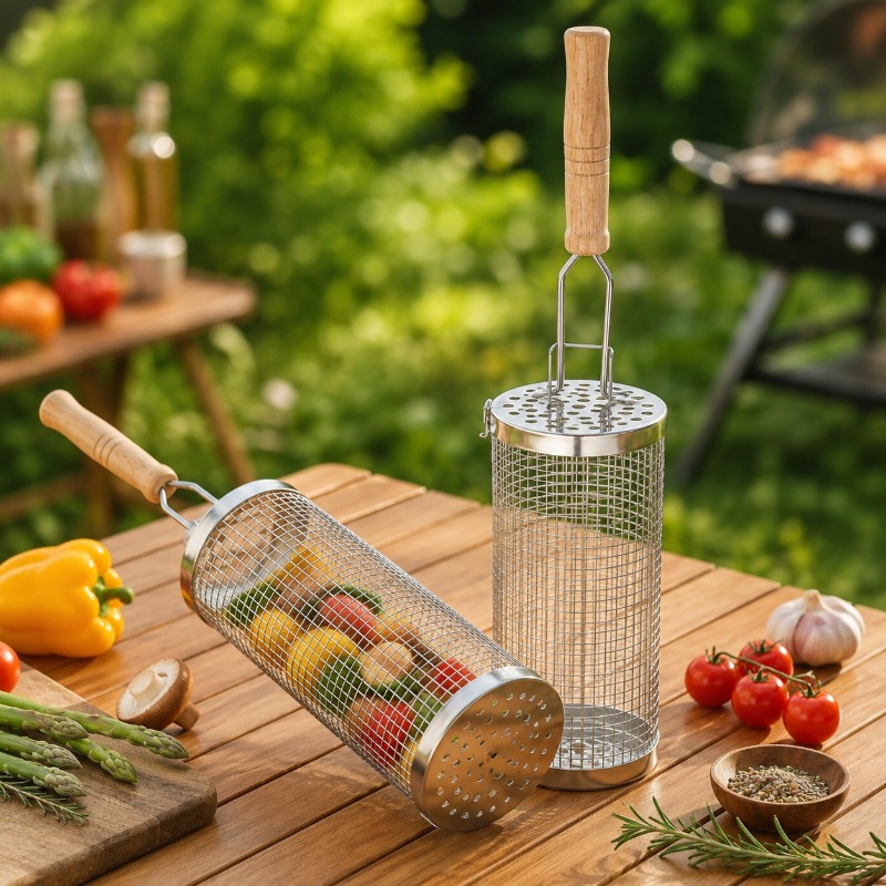 Round Barbecue Grill Basket Se - Outdoor Camping Essentials review and price