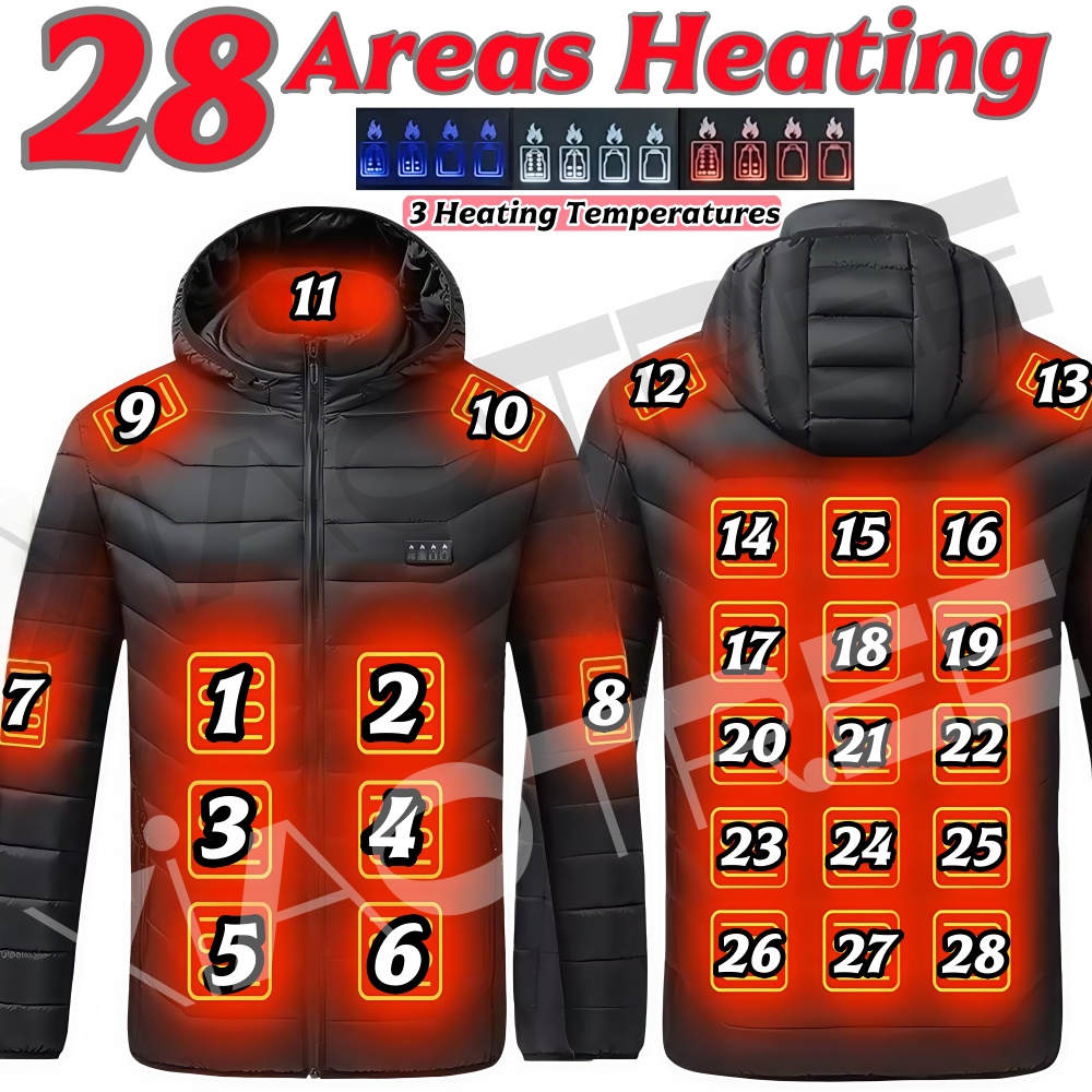 28 Areas Men Women's Heating J - Outdoor Camping Jacket review and price