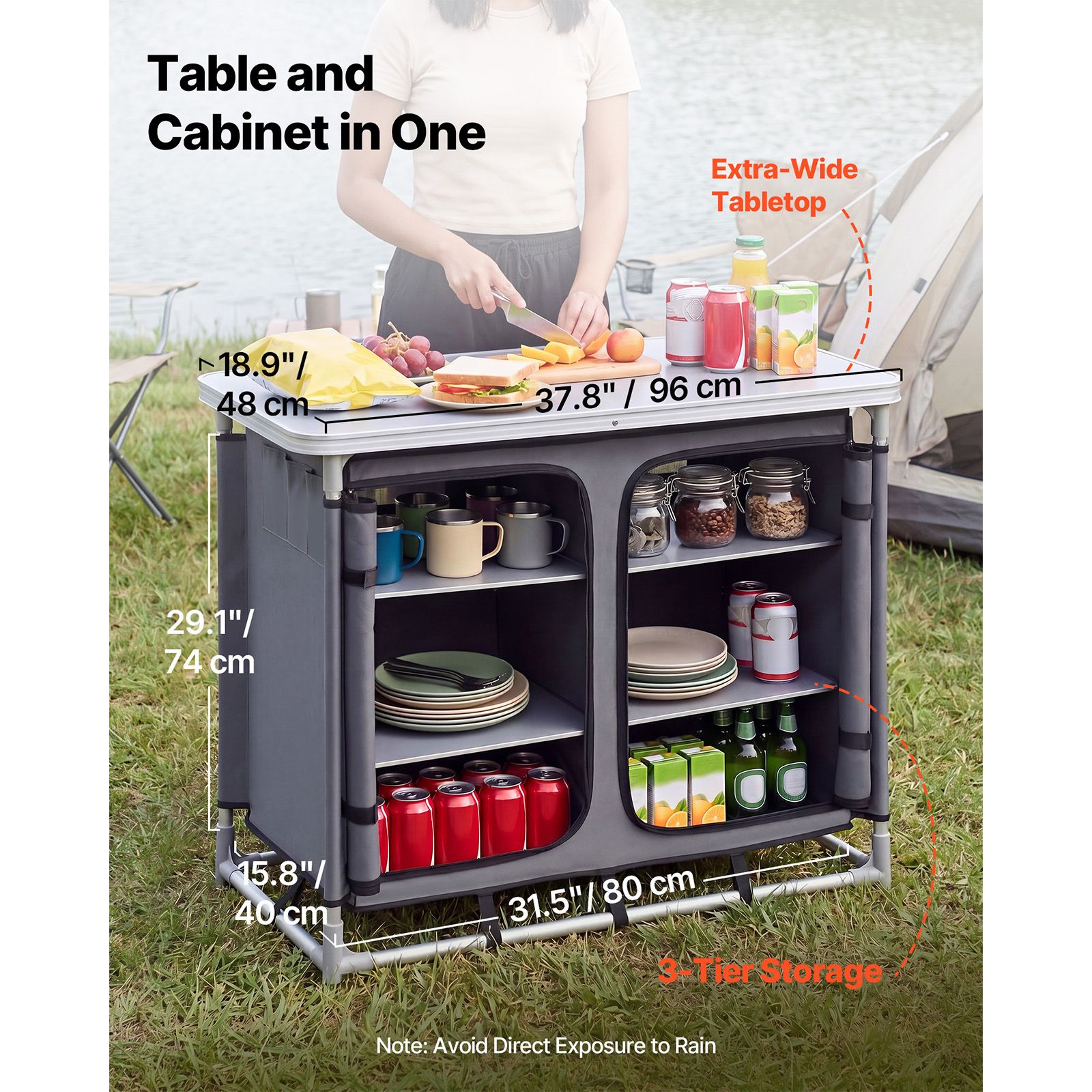 Camping Storage Cabinet, Outdo - Outdoor Camping Kitchen Setup review and price