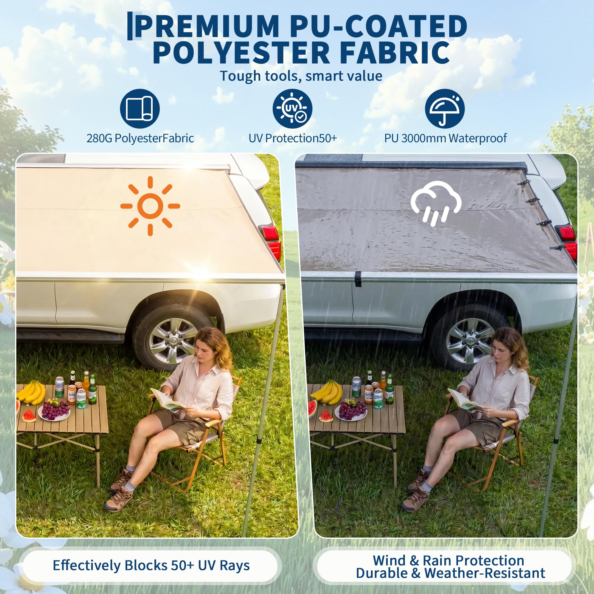 SUV Truck Van Roof Rack Awning - Outdoor Camping Van review and price
